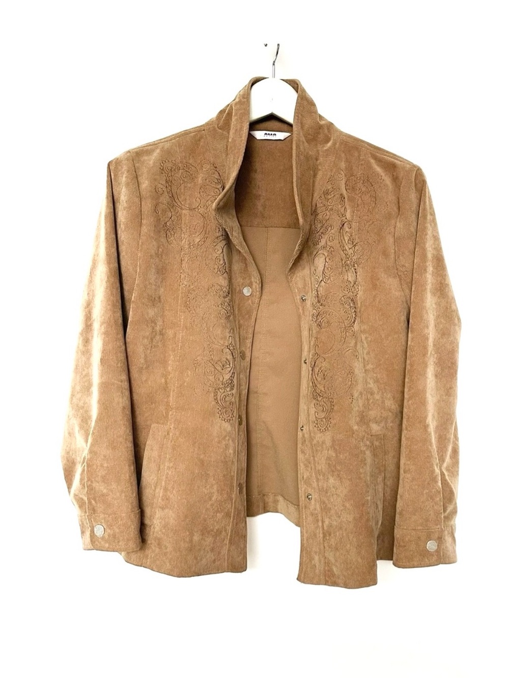 ALIA corduroy Embroidered Jacket - Tan